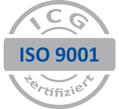 ISO 9001_grau-blau ICG ISO 9001 zertifiziert ICG